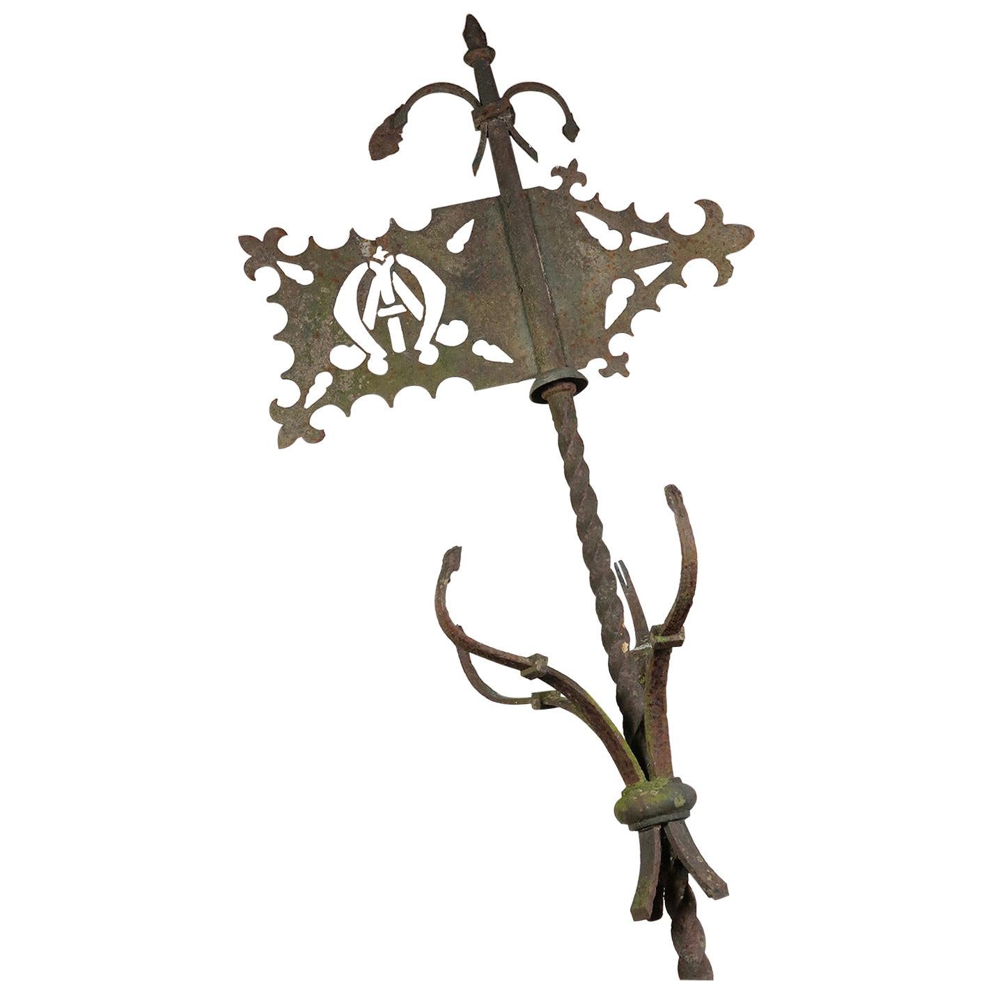 Antique Wrought Iron Weathervane, 20th Century For Sale