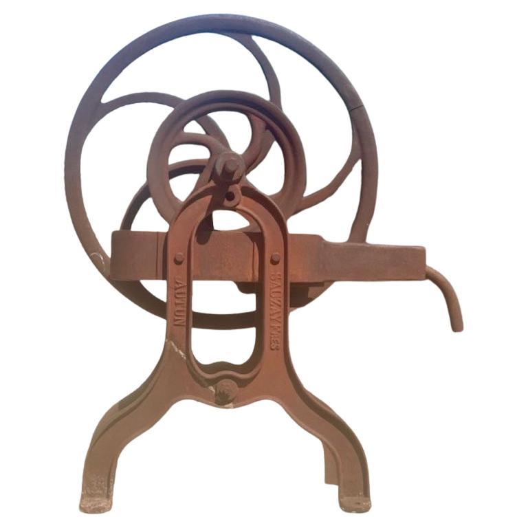 Antique Wrought Iron Wellhead Pulley For Sale