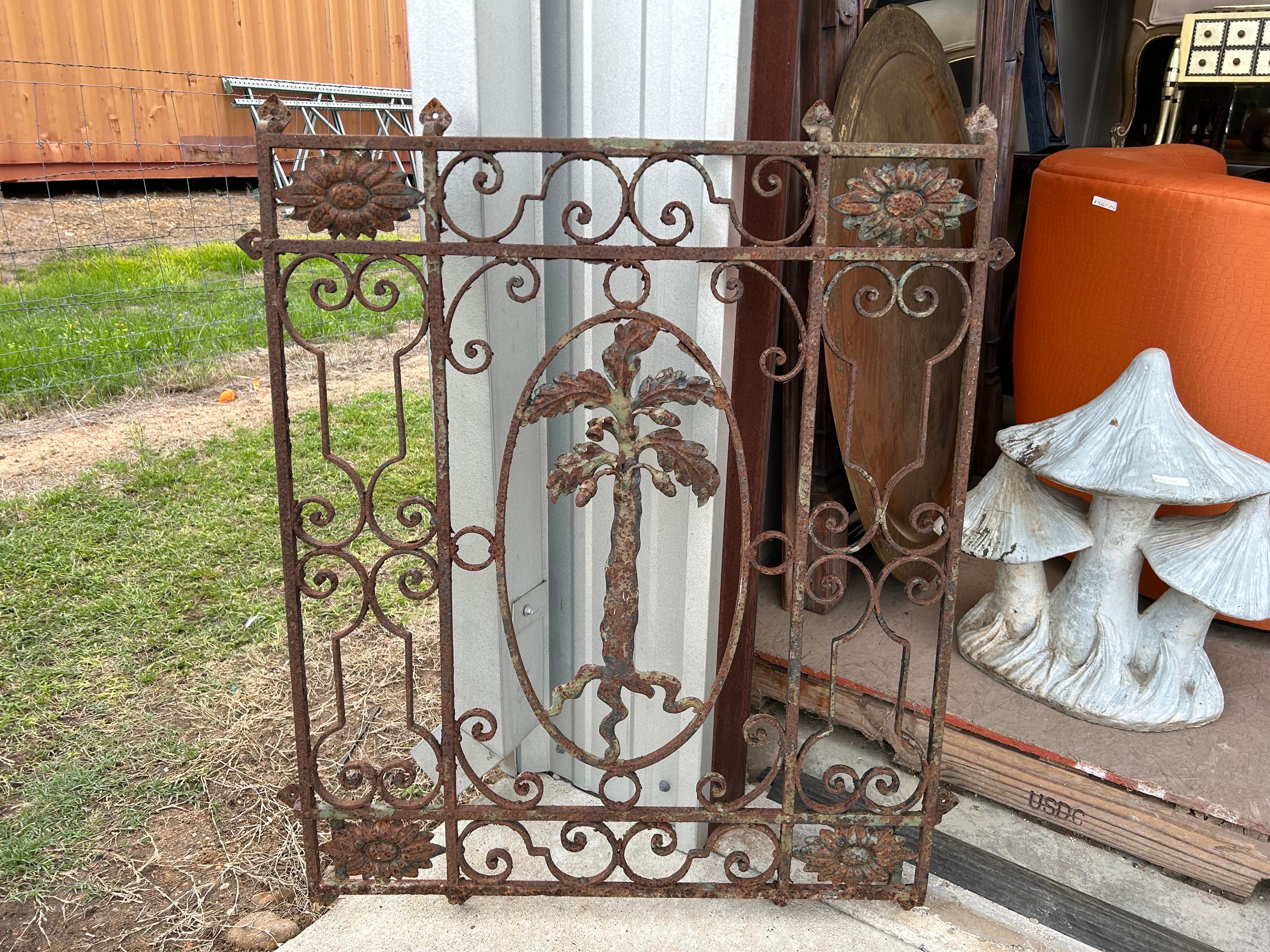 Arts and Crafts Antique Wrought Iron Window Grate For Sale