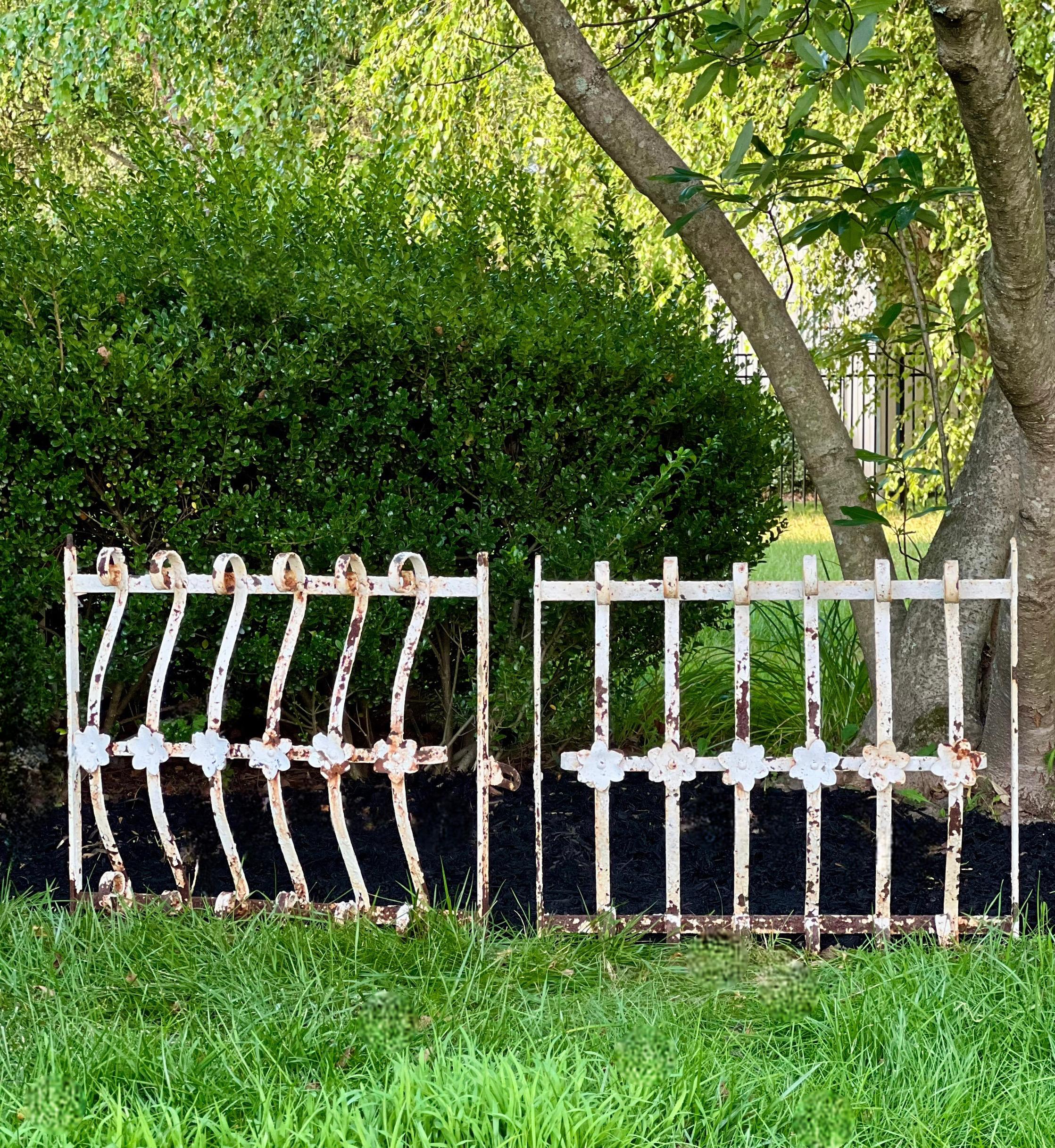 Antique Wrought Iron Window Guard Grates/Grills or Garden Gates, Set of 2 For Sale 5