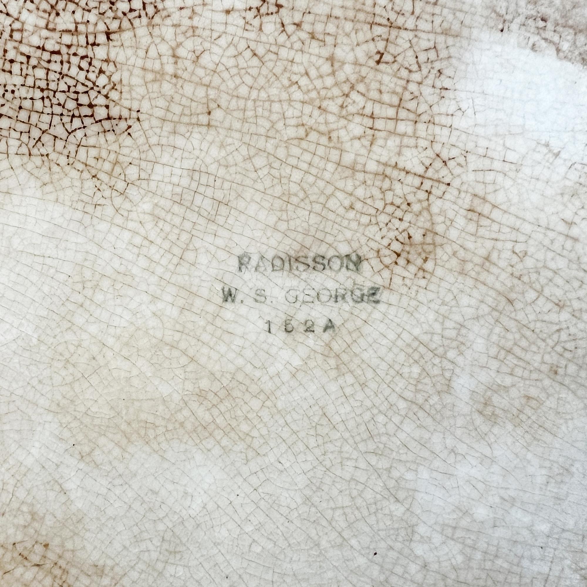 Antique W.S. George “Radisson” Bluebird Ironstone Platter, Early 20th Century For Sale 2