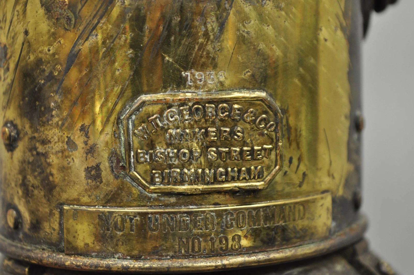 Antiguo WT George & Co Lámpara de mesa convertida en farol marítimo inglés de cobre en Bueno estado para la venta en Philadelphia, PA