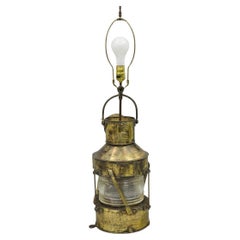 Antique WT George & Co English Copper Maritime Ship Lantern Converted Table Lamp