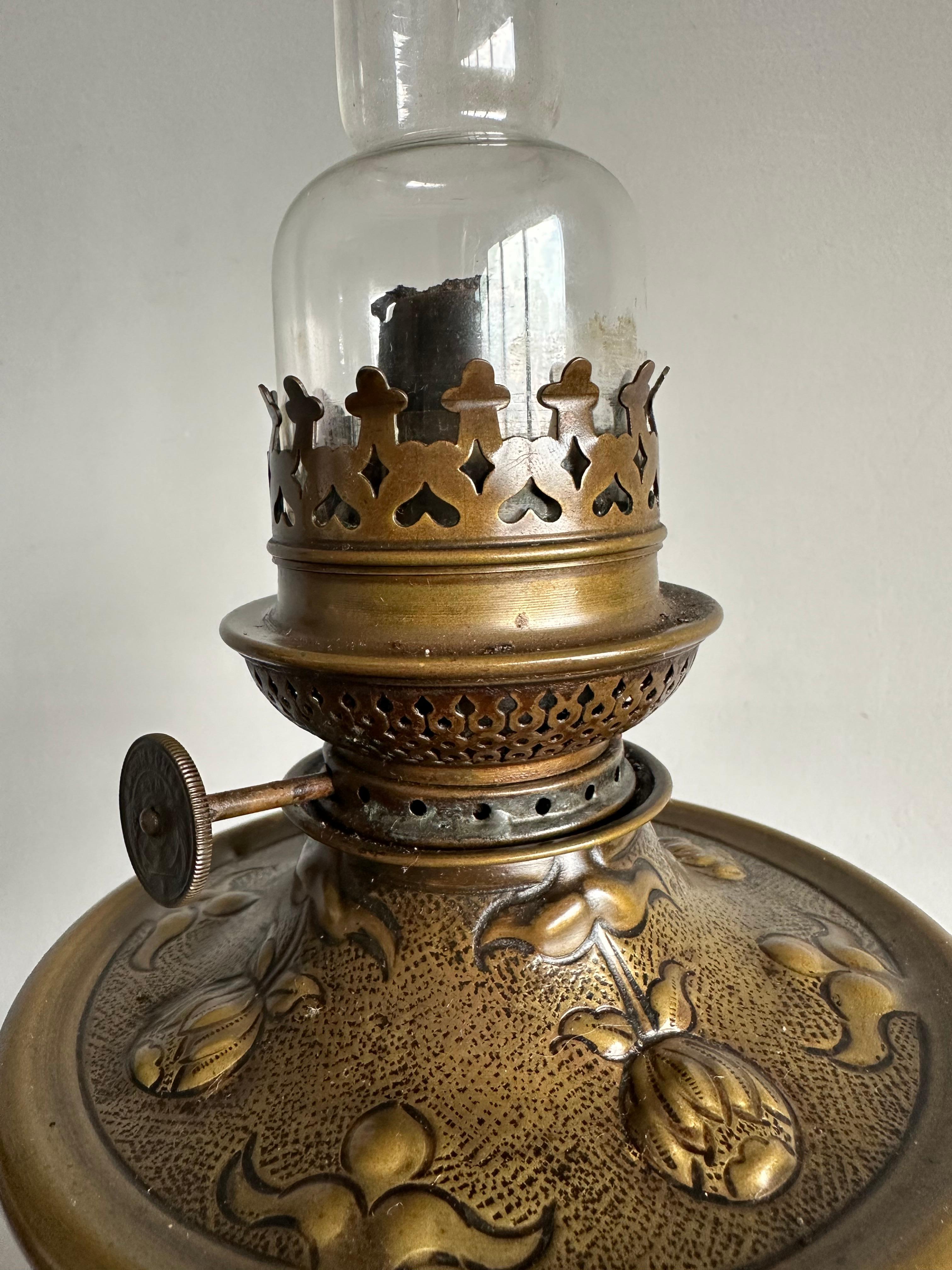 Antike W&W Kosmos Bronze-Öllampe - CIRCA 1900 - Exquisites Jugendstil-Design im Angebot 3