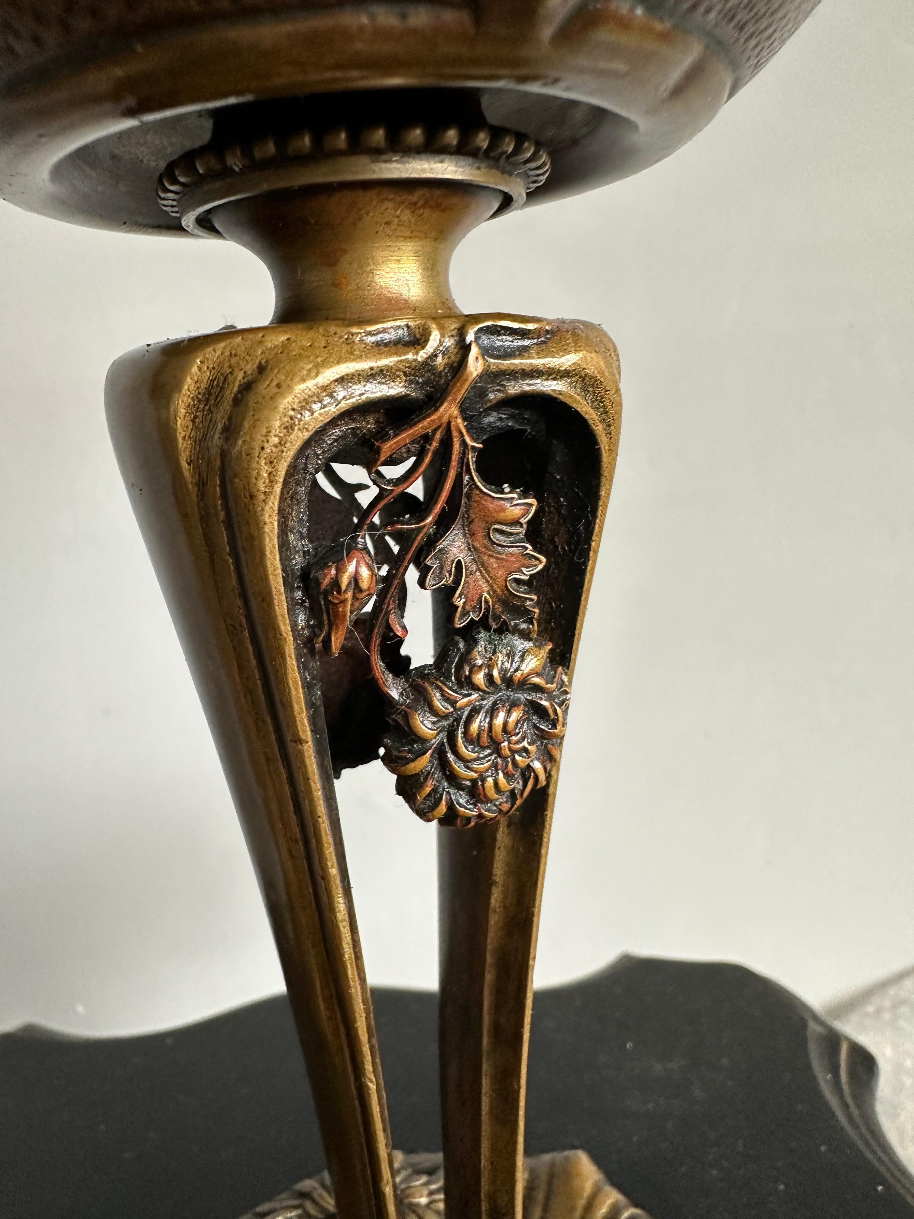 Antike W&W Kosmos Bronze-Öllampe - CIRCA 1900 - Exquisites Jugendstil-Design im Angebot 9