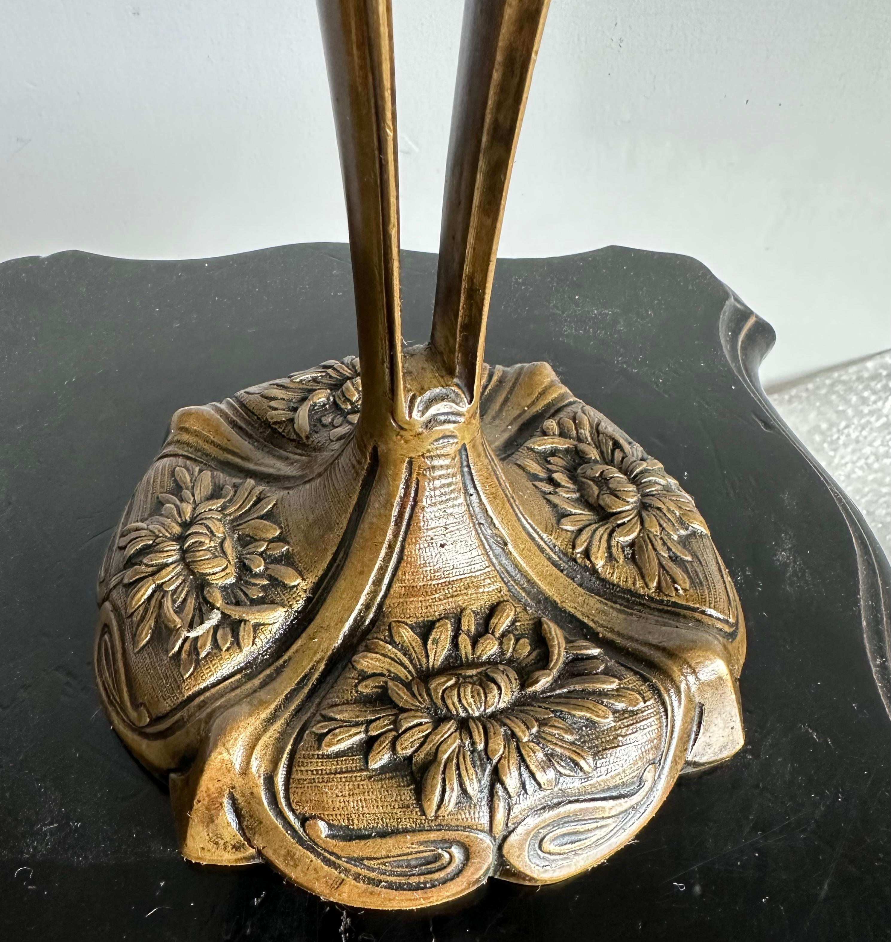 Antike W&W Kosmos Bronze-Öllampe - CIRCA 1900 - Exquisites Jugendstil-Design im Angebot 11