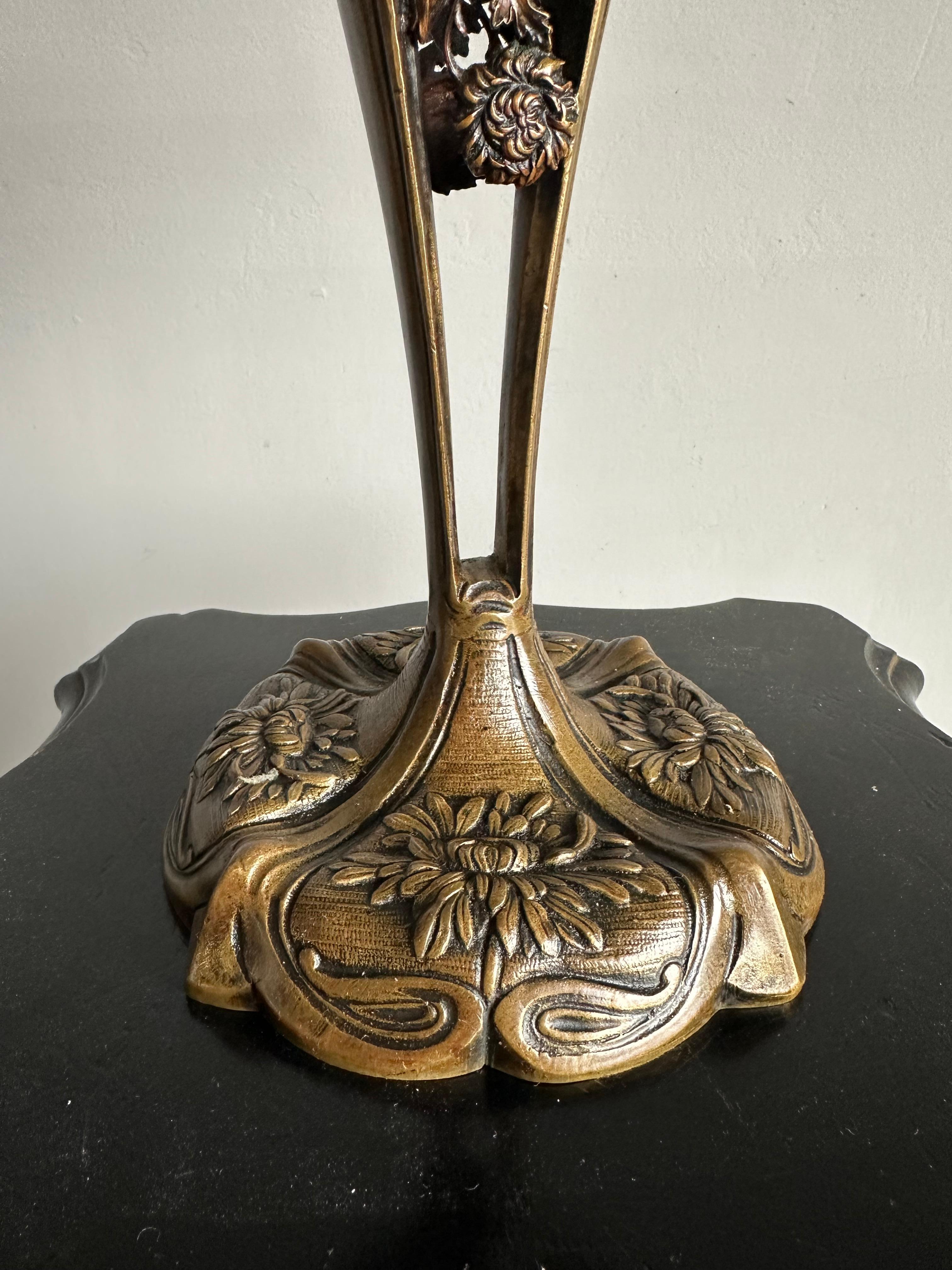 Antike W&W Kosmos Bronze-Öllampe - CIRCA 1900 - Exquisites Jugendstil-Design (Deutsch) im Angebot