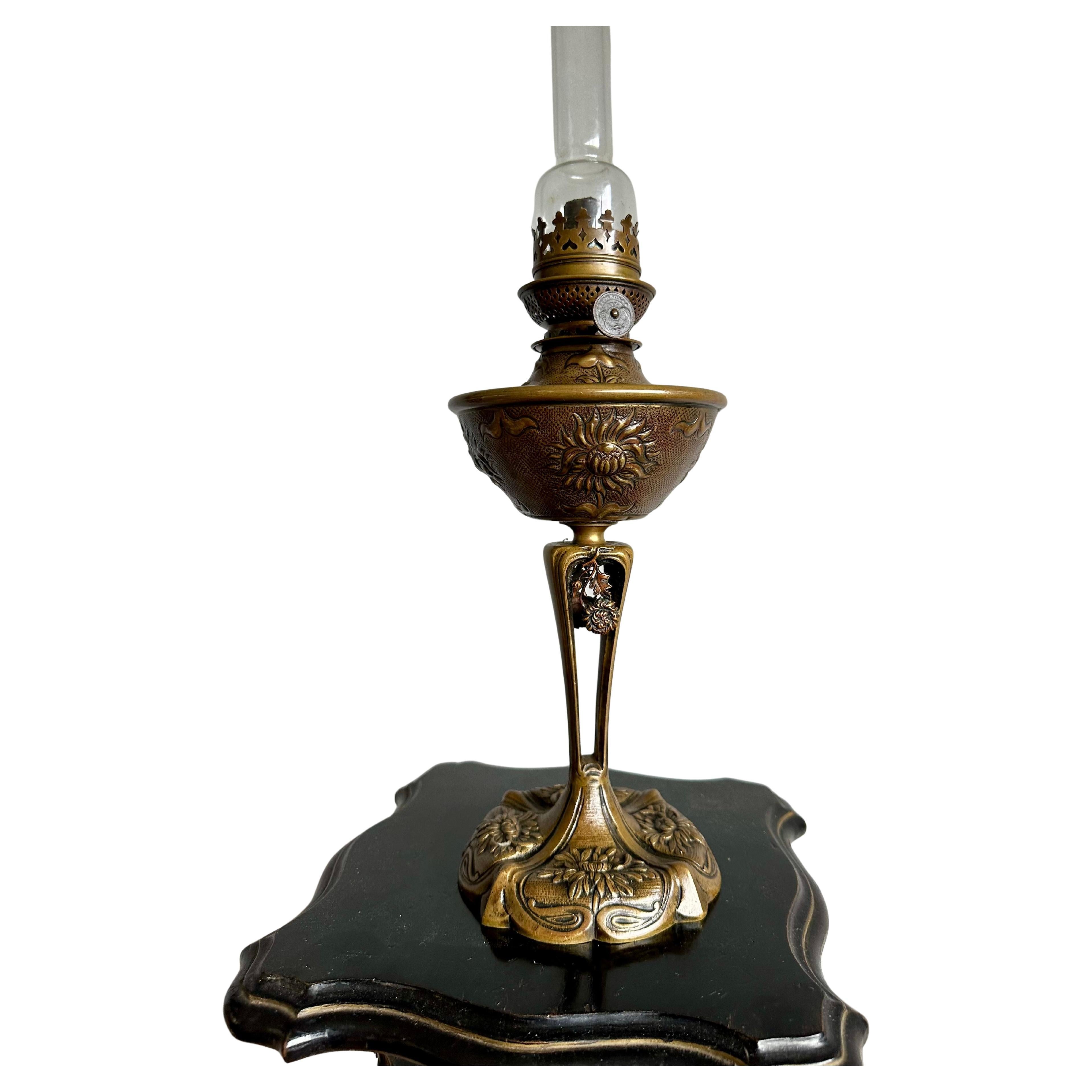 Antike W&W Kosmos Bronze-Öllampe - CIRCA 1900 - Exquisites Jugendstil-Design