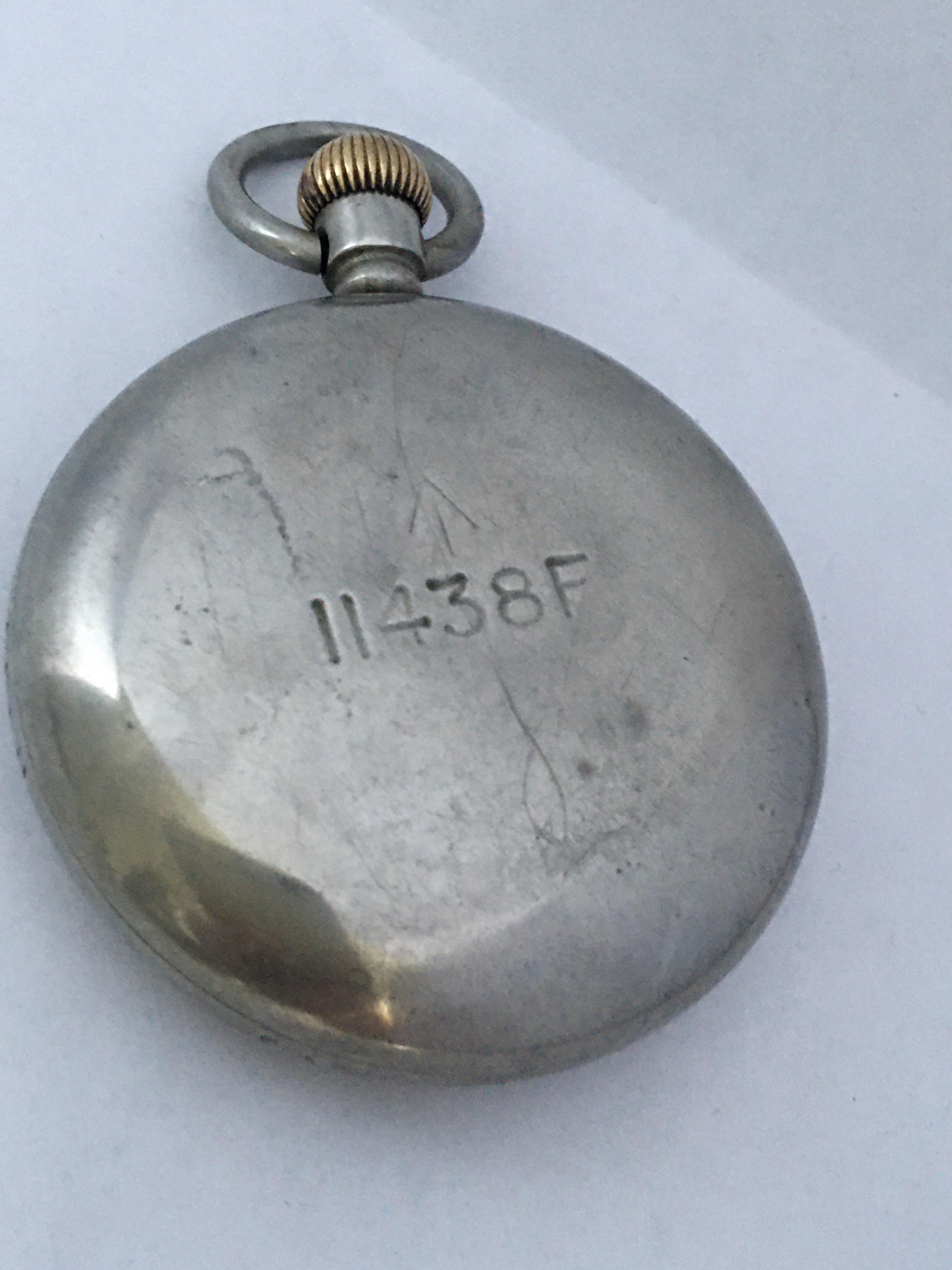 1st World War military watch, General Services pattern
Heavy screw back and front nickel case by Dennison, the back cover and band stamped with the government Broad Arrow mark and numbered 11438F and the same numbers written on the dial. 

Founded