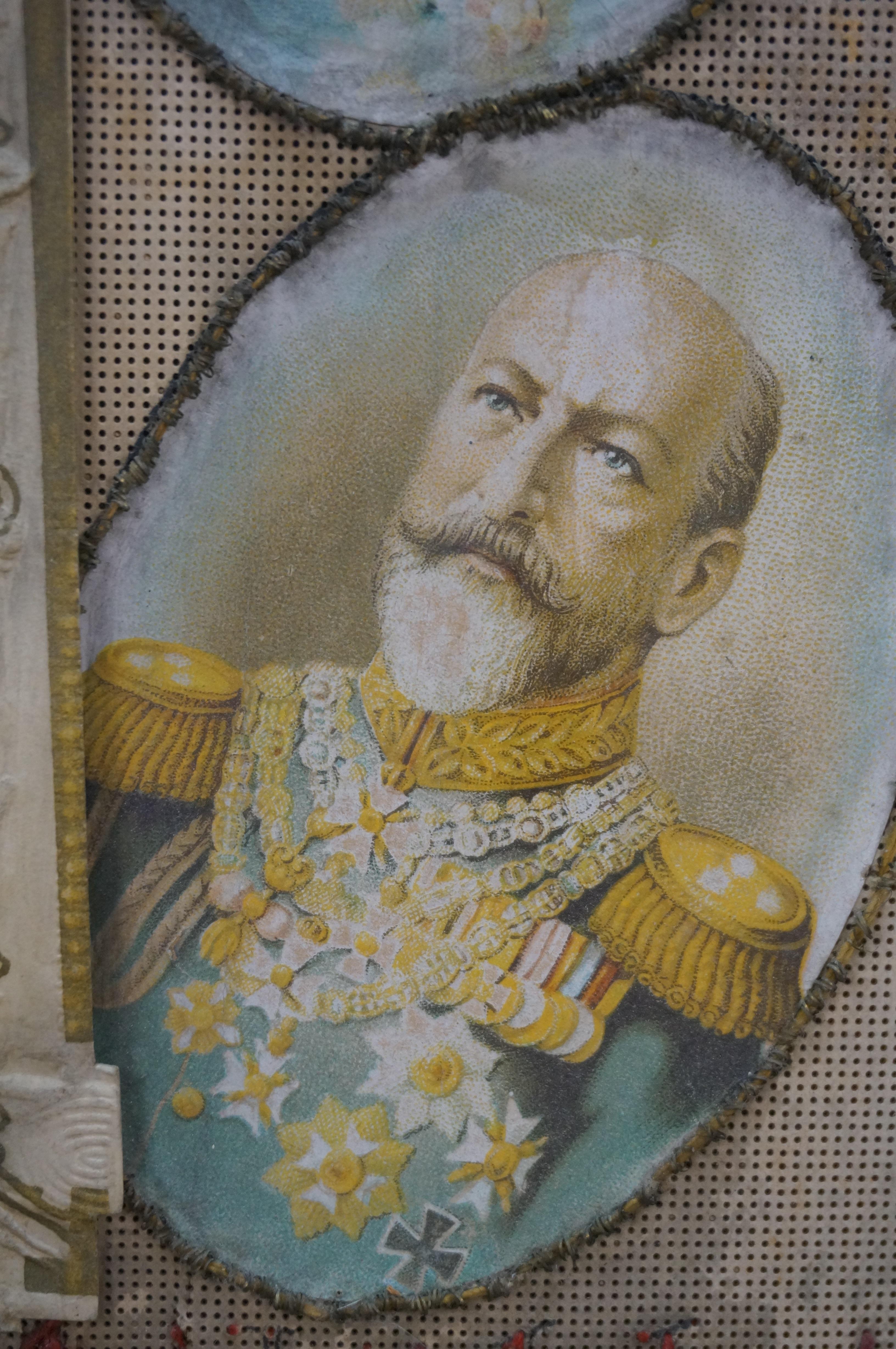 Antico pascià ottomano della prima guerra mondiale, ricamato con un collage di appelli militari per la pace, 19