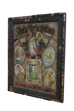 Antique WWI Ottoman Pasha War Embroidered Military Call for Peace Collage 19"