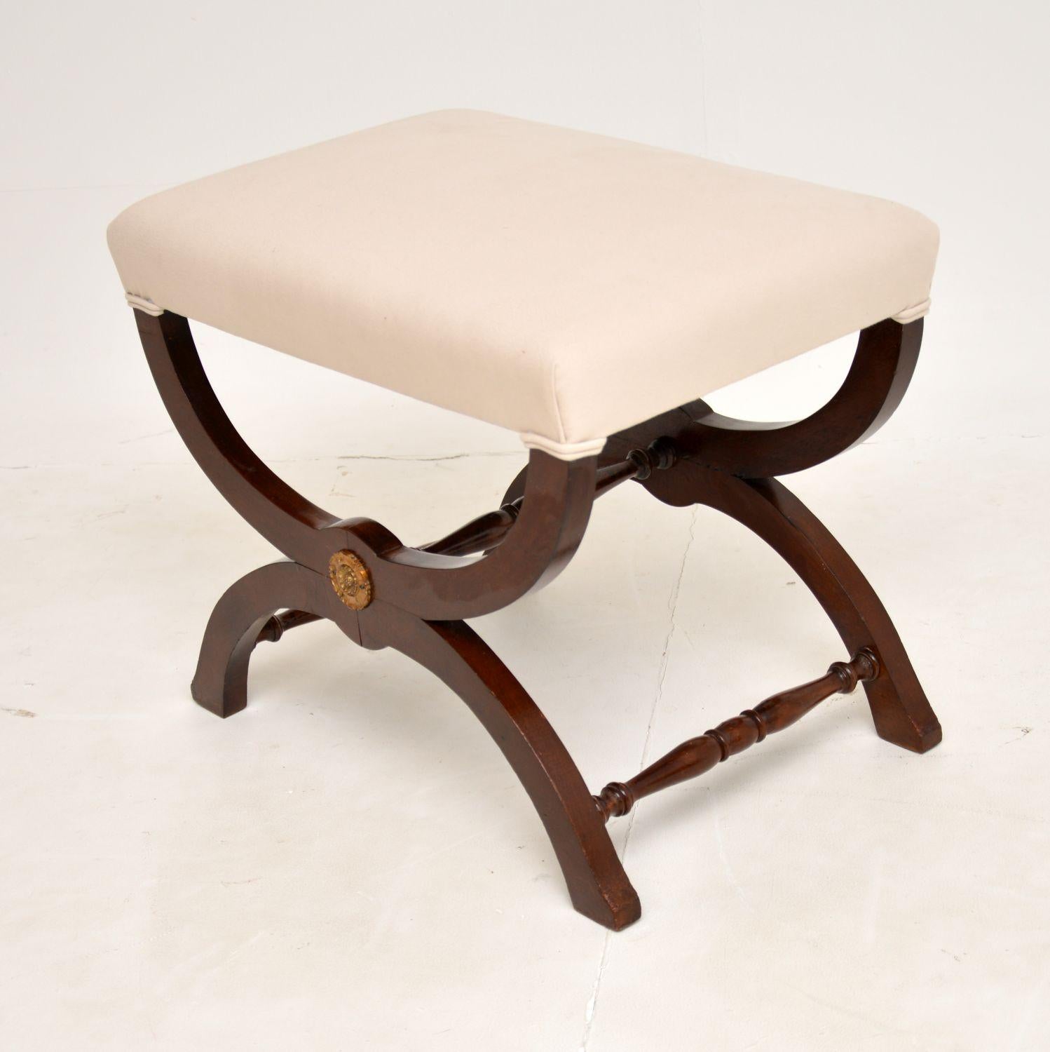 English Antique X Frame Stool