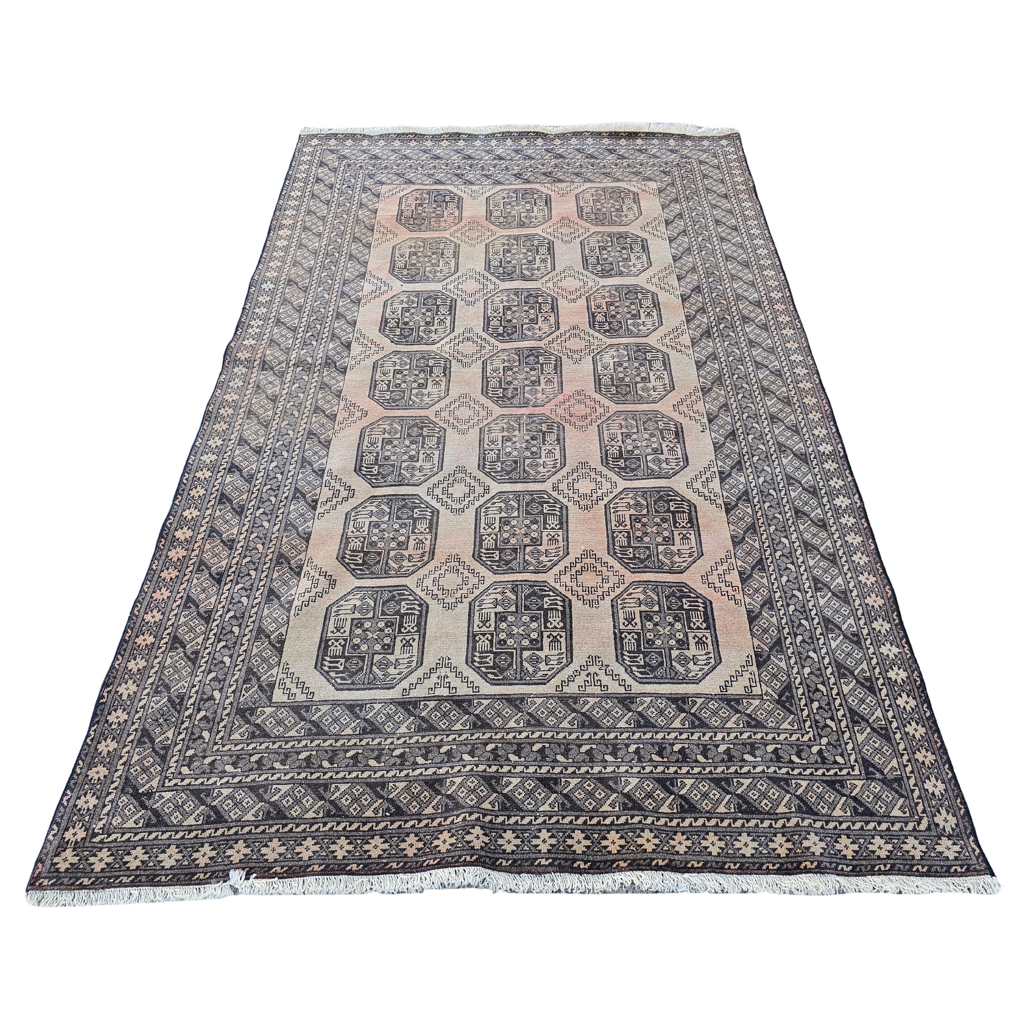 Tapis Ersari afghan XL, noué à la main, fabriqué en Turkmenistan dans les années 1920