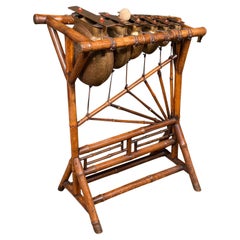 Used Xylophone, English, Bronze, Bamboo, Musical Instrument, Victorian, 1900