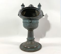 Antique Yacht Binnacle With Verdigris Finnish