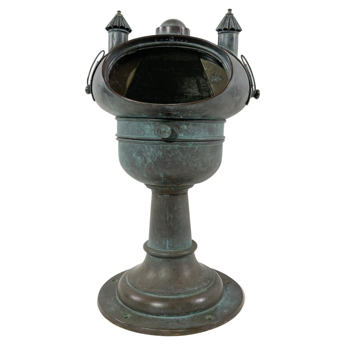 Antique Yacht Binnacle With Verdigris Finnish For Sale