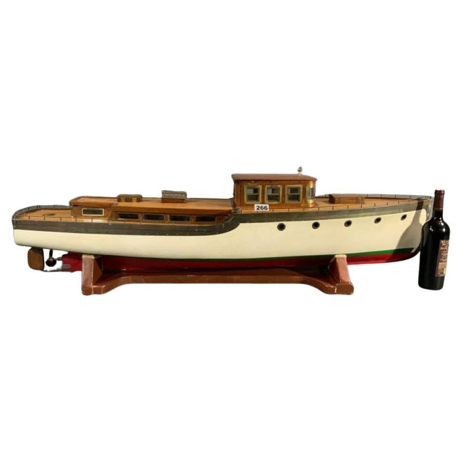 Wood Antique Yacht Model, Circa 1925