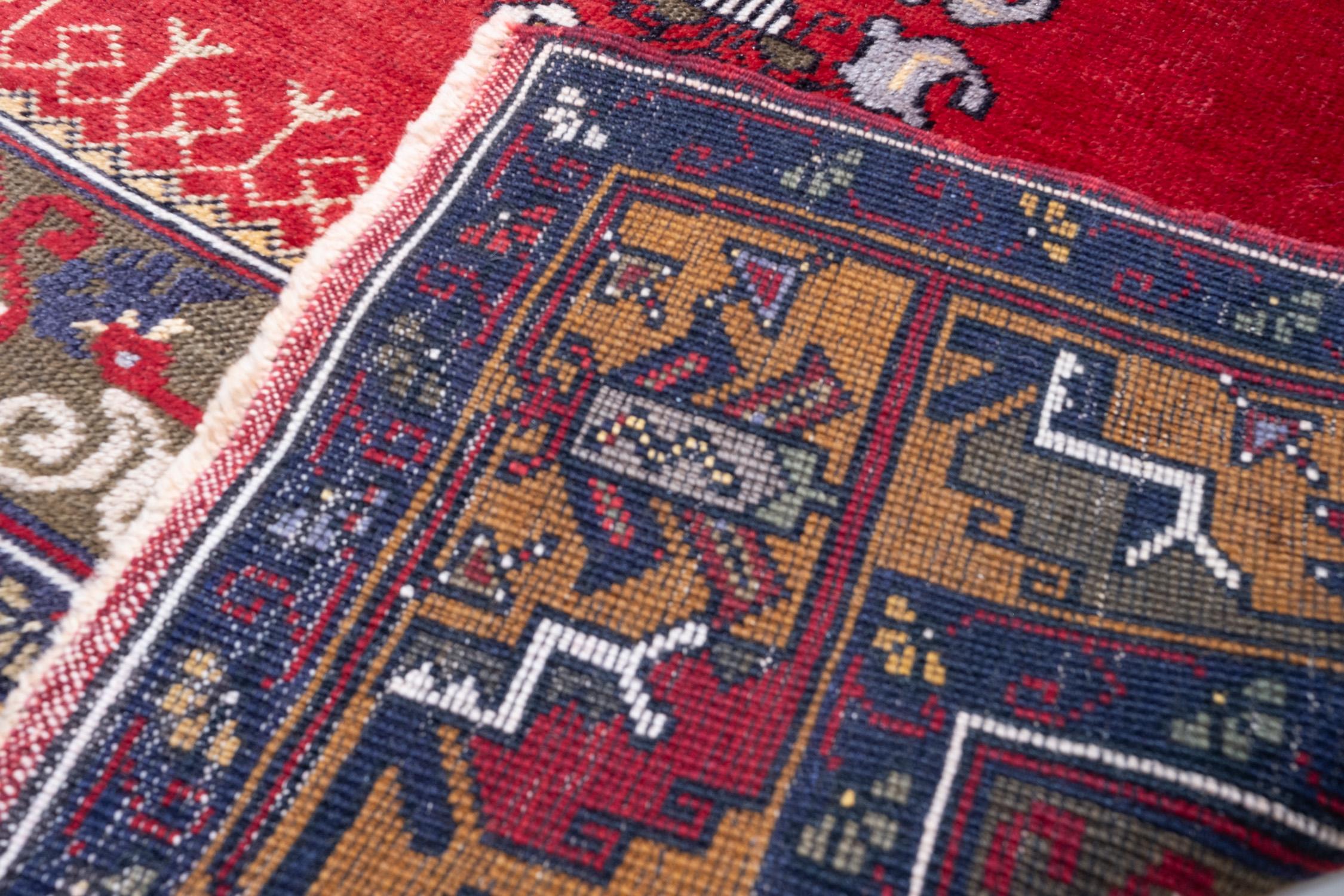 20th Century Antique Yahyali Kayseri Rug Wool Migrab Old Central Anatolian Turkish Carpet