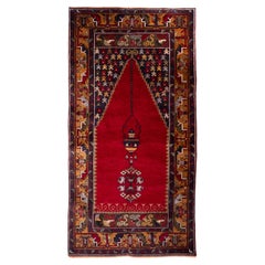 Antique Yahyali Kayseri Rug Wool Migrab Old Central Anatolian Turkish Carpet