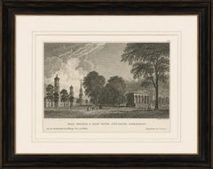 Antique Yale College & State House New Haven Connecticut, Meyer ca. 1850