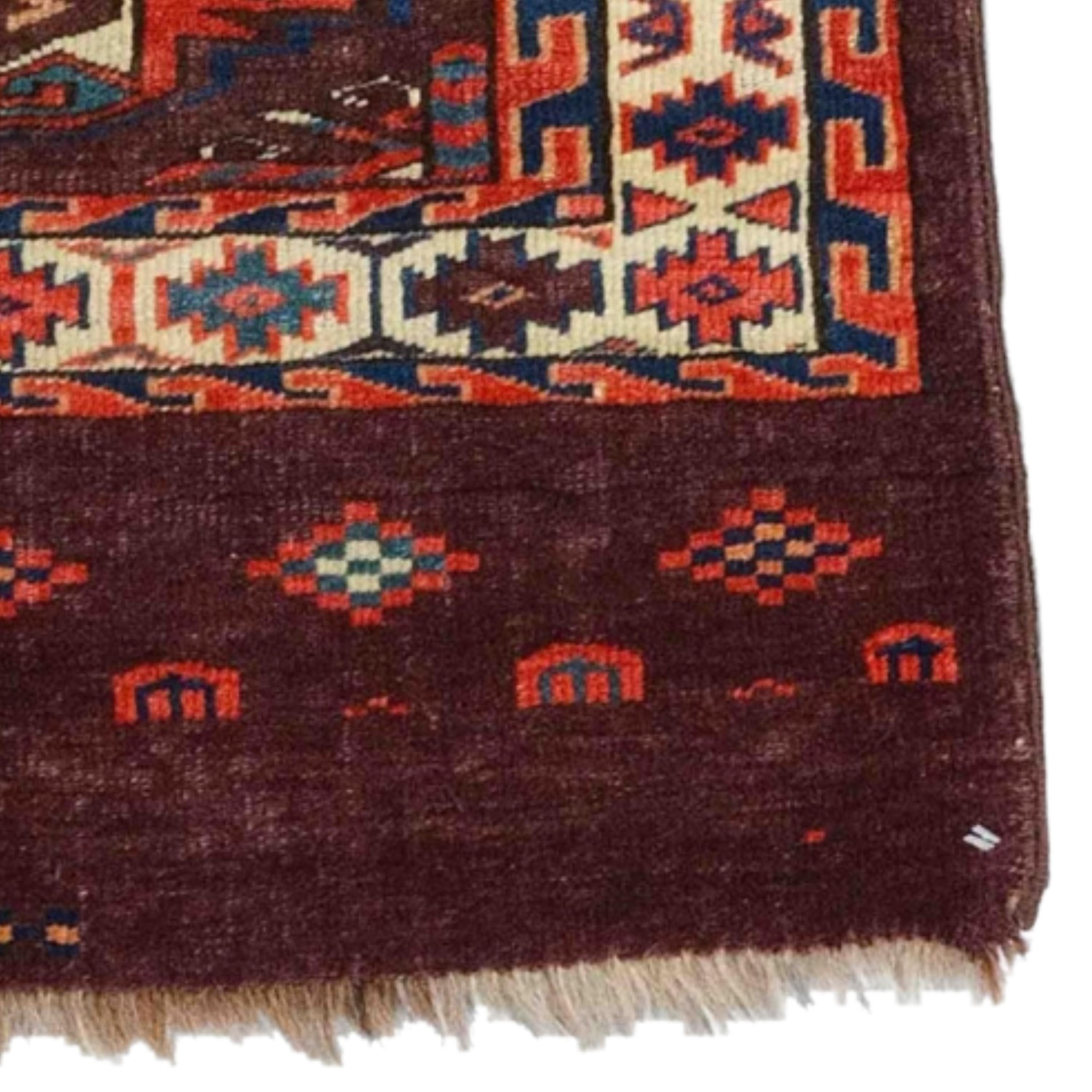 Antiker Yamud Chuval - Turkmen Yamud Chuval, antiker Teppich, 19. Jahrhundert (Wolle) im Angebot
