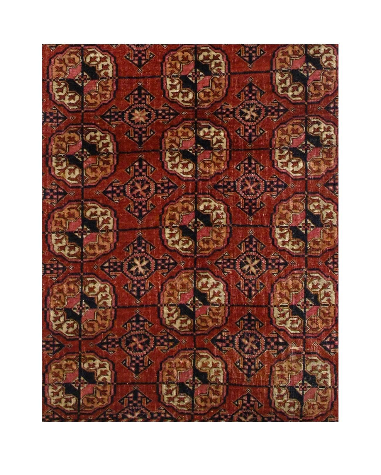 Hand-Knotted Antique Yamut Bokhara Rug 4'6'' x 6'0