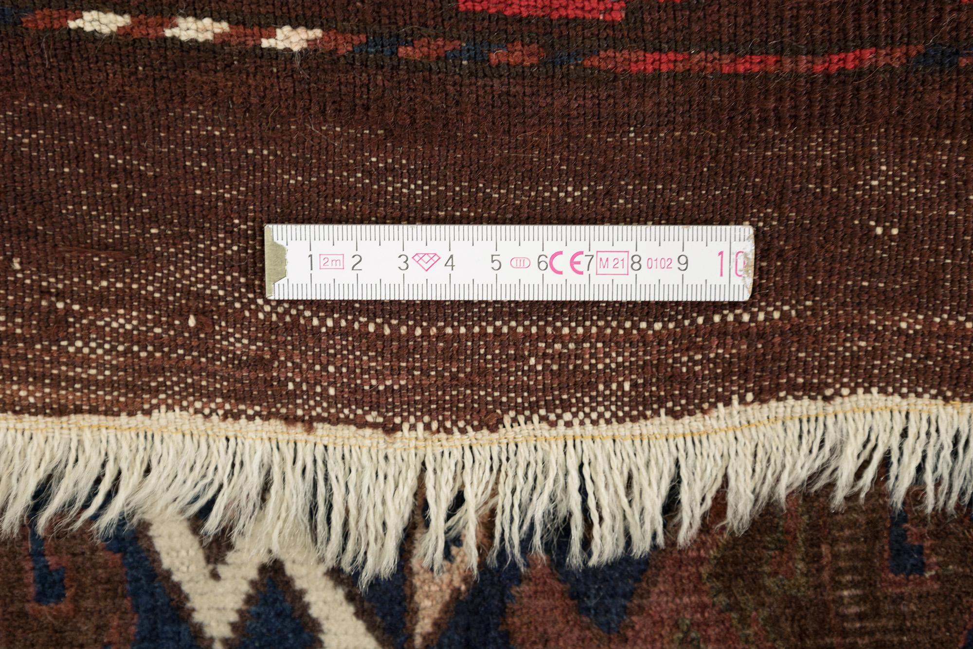 Antiker Yamut Teppich, handgeknüpft, 10x6.9 ft - Braun, Marine und Elfenbein im Angebot 1