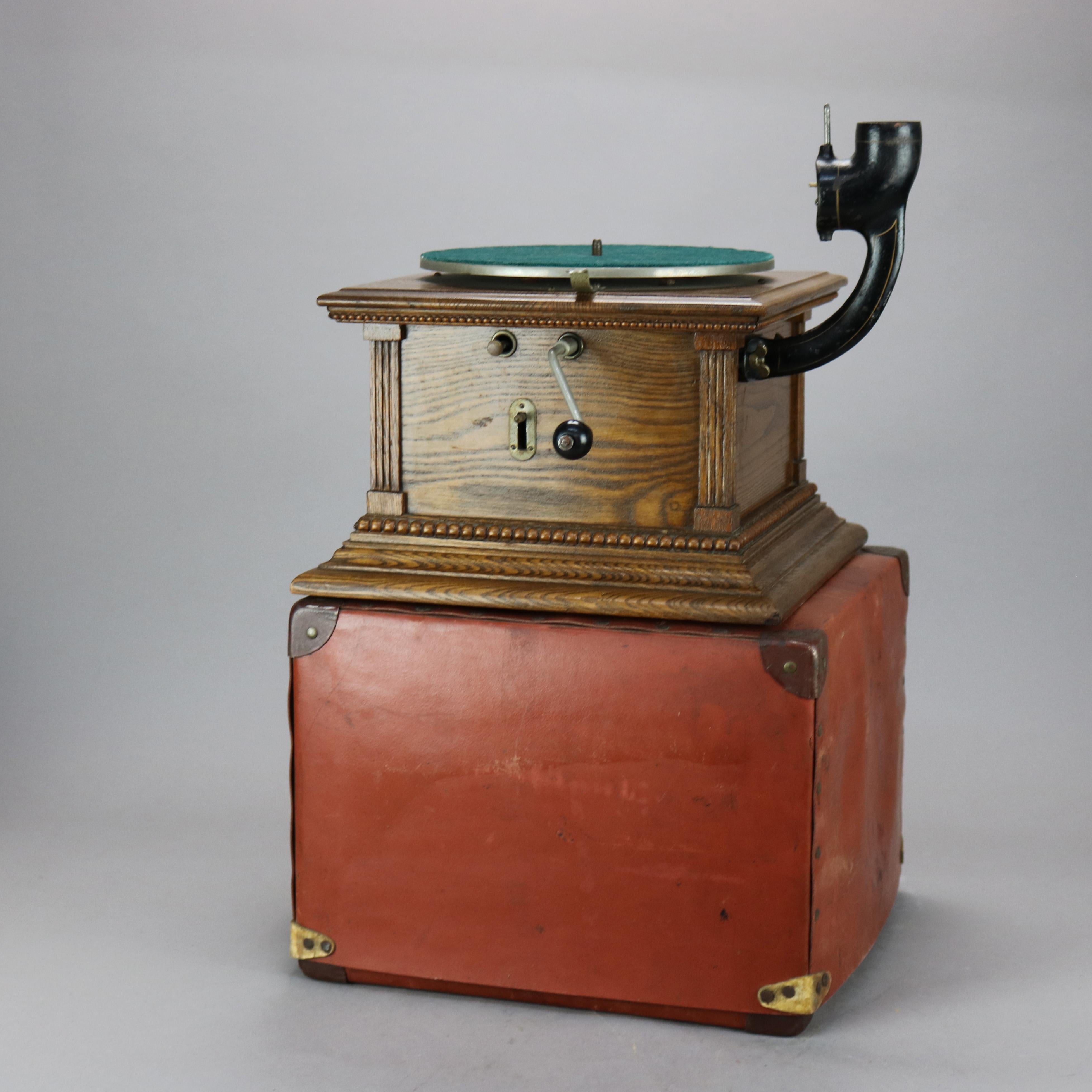American Antique Yankee Prince Columbia Phonograph, Chicago IL & Original Box, c1900