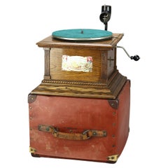 Antique Yankee Prince Columbia Phonograph, Chicago IL & Original Box, c1900