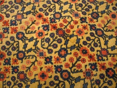 Wonderful Apricot Color with Special Formal Flower Design Antique Yarkand Rug