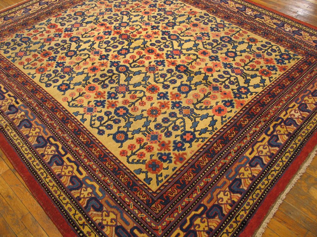 Khotan Mid 19th Century Central Asian Yarkand Carpet ( 8'3