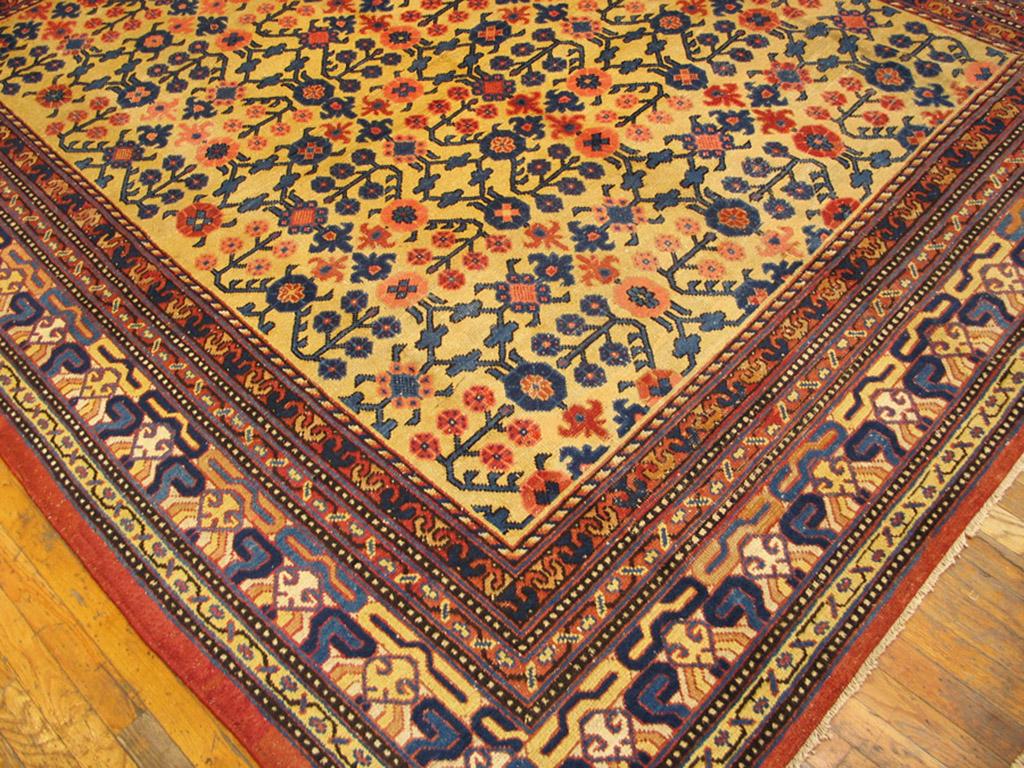 Chinese Mid 19th Century Central Asian Yarkand Carpet ( 8'3
