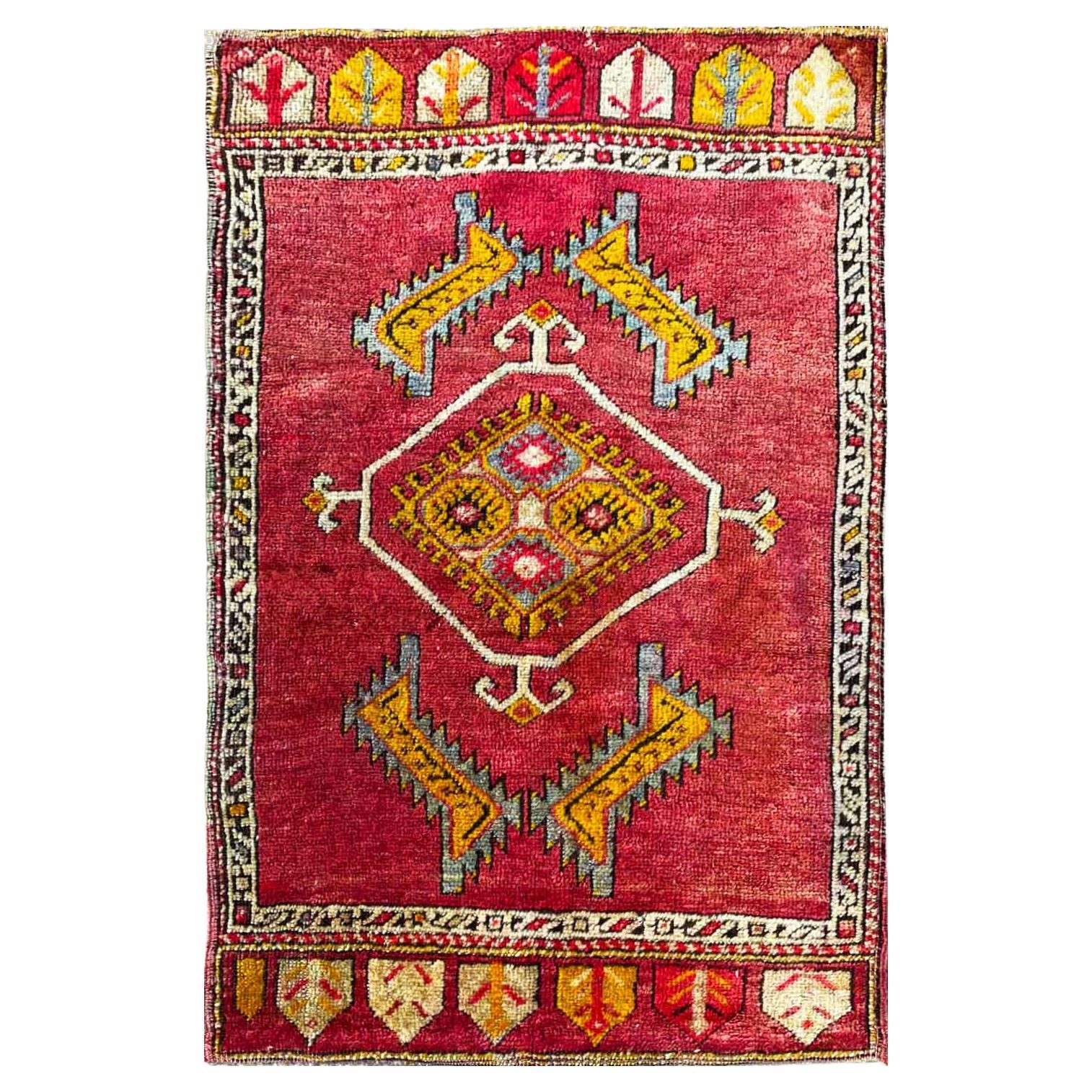 Antique Yastik Anatolian Rug, The Stars