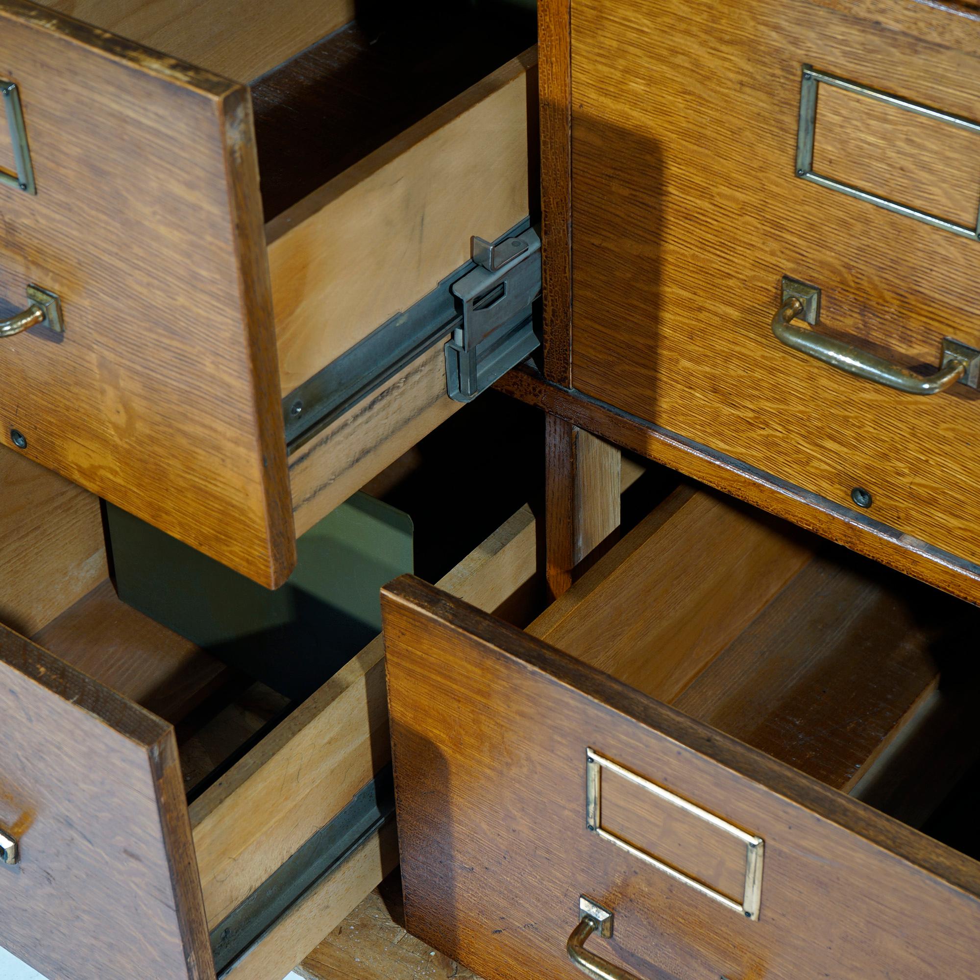 Antique Yawman Paneled Oak Ten-Drawer Filing Cabinet, circa 1900 9