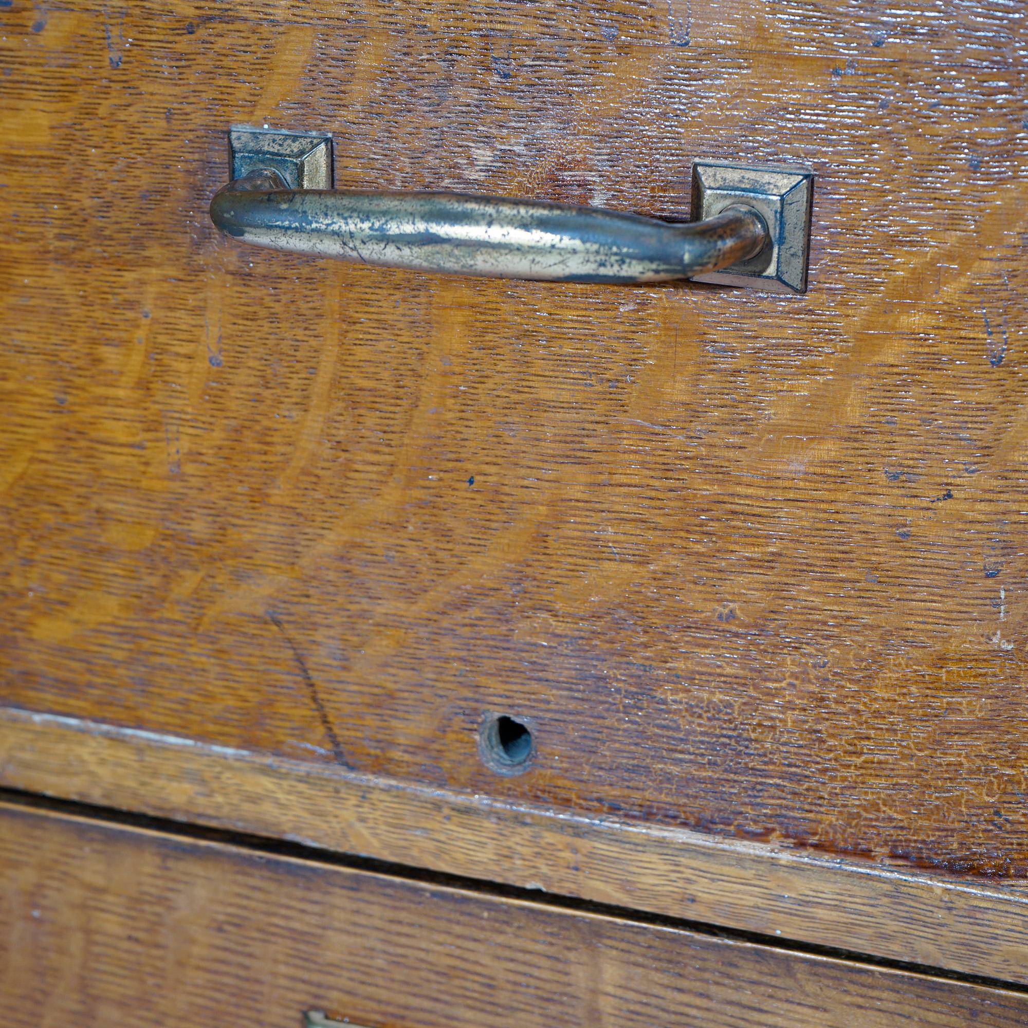 Antique Yawman Paneled Oak Ten-Drawer Filing Cabinet, circa 1900 13