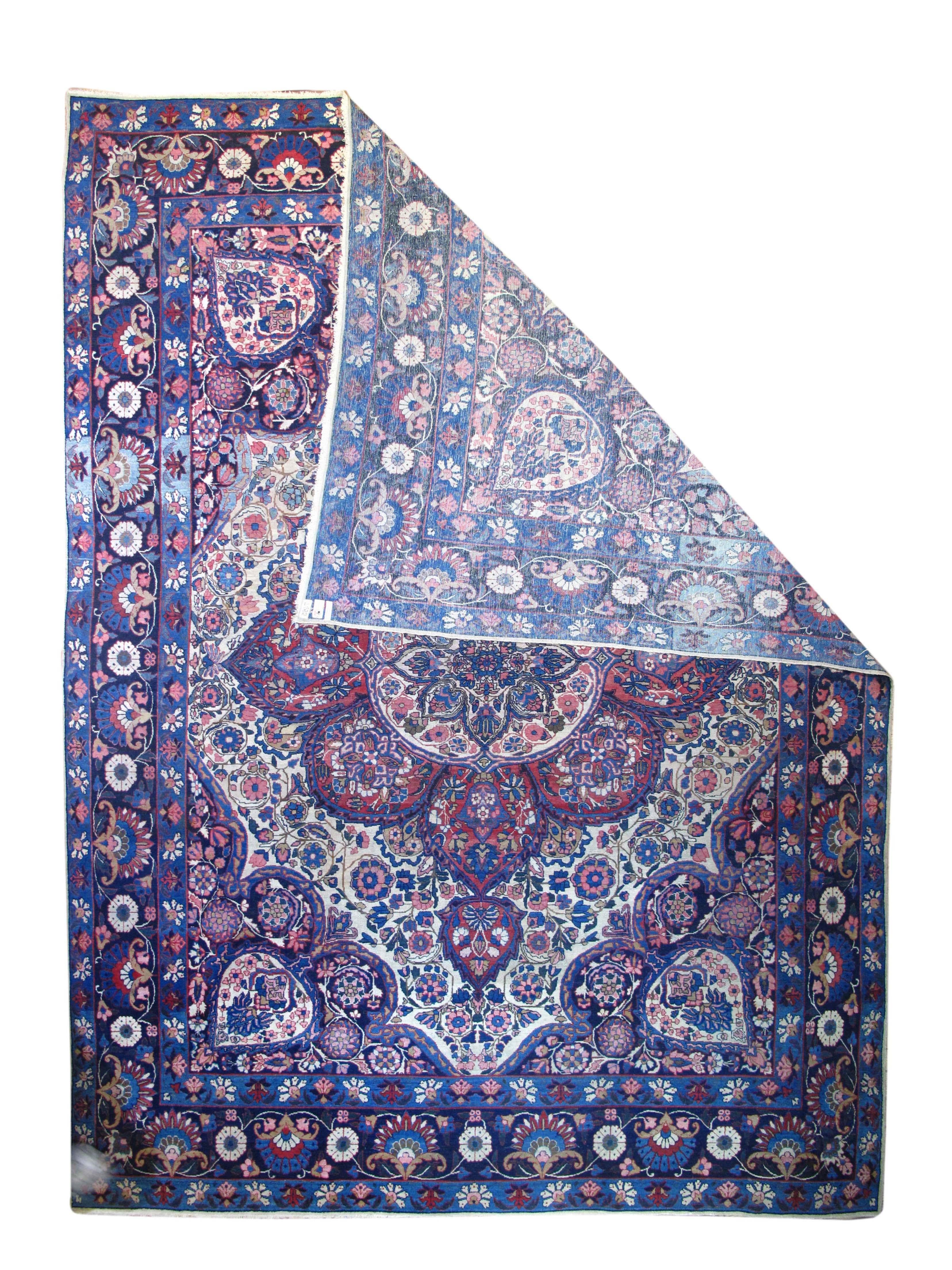 Tapis ancien de Yazd 9'6'' x 12'10''.