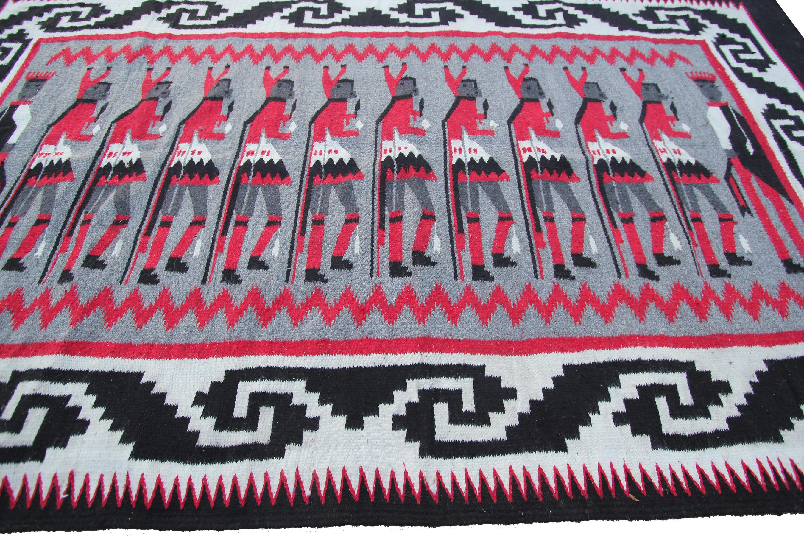 Vintage Paire de tapisseries Navajo Tapis tissé plat 8x6 8x5 

234cm 176cm 

226cm x 143cm

