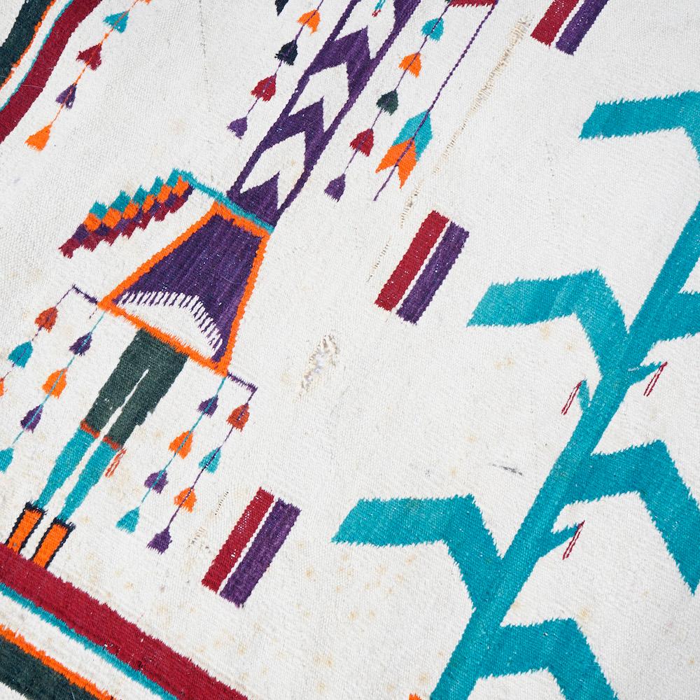 Antique Yei Navajo Rug Circa 1910 4