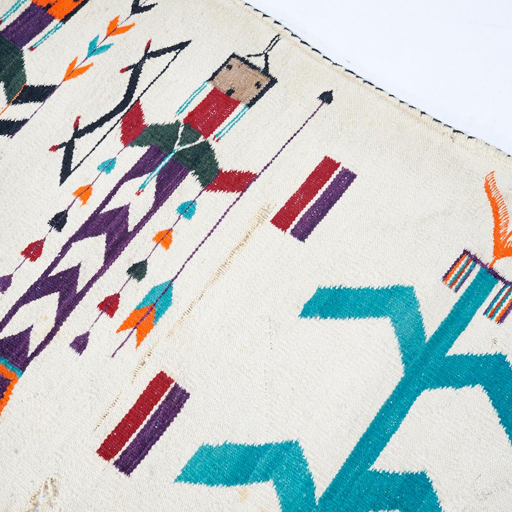 Antique Yei Navajo Rug Circa 1910 5