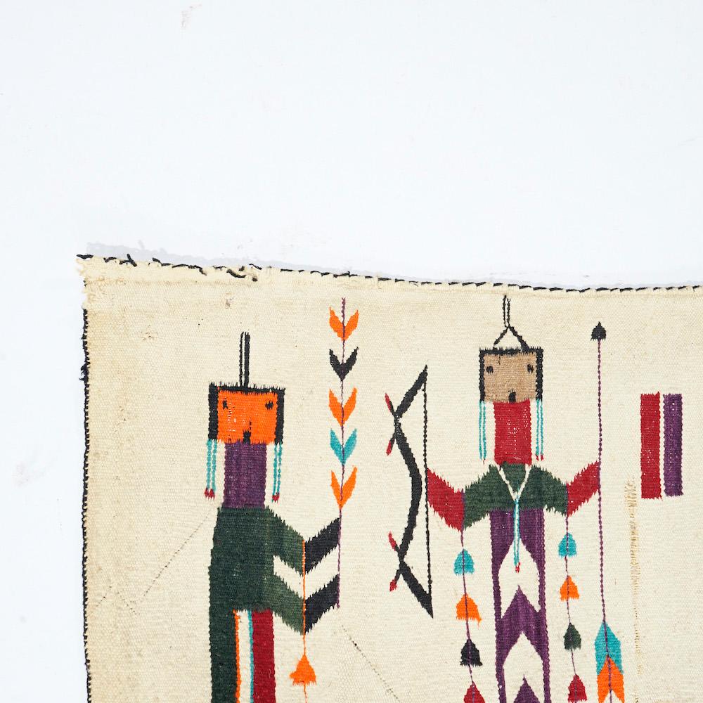 American Antique Yei Navajo Rug Circa 1910