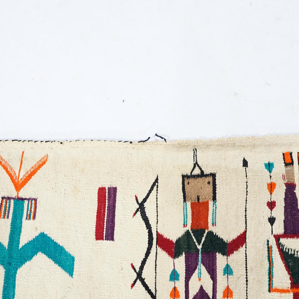 Woven Antique Yei Navajo Rug Circa 1910
