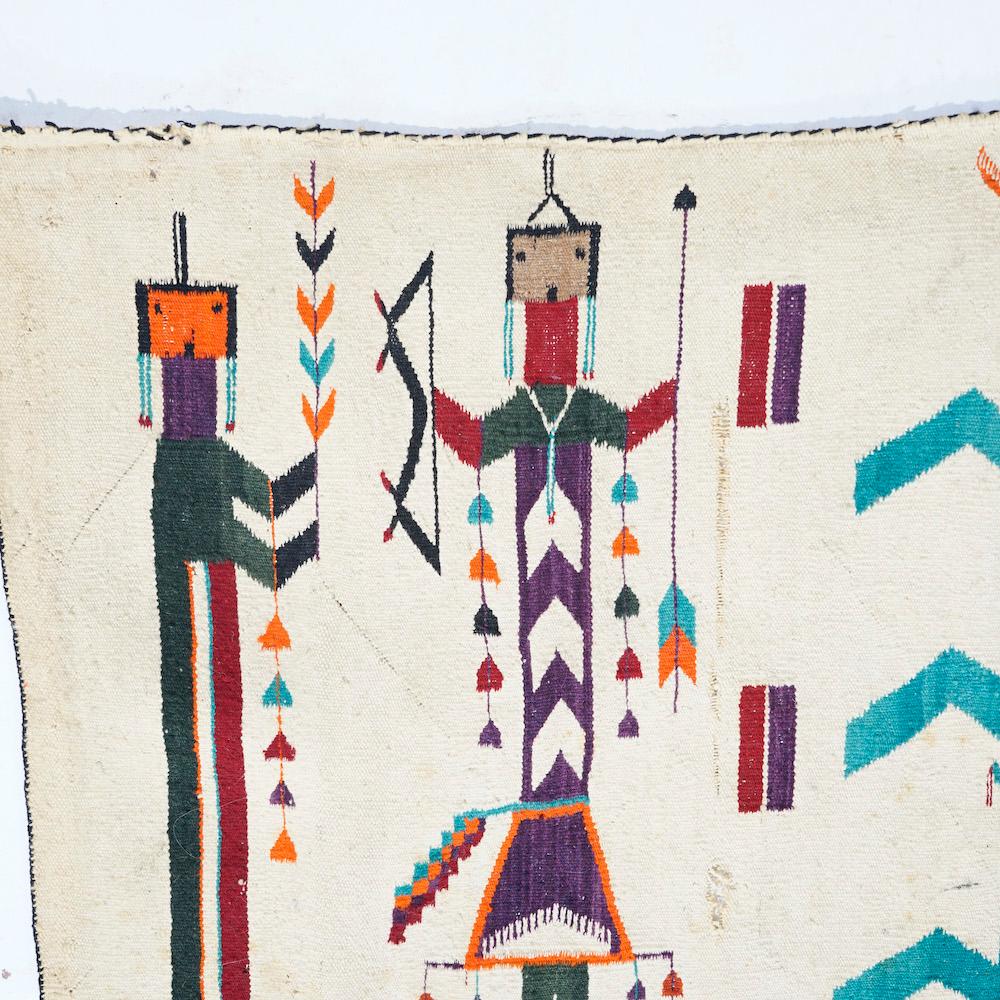 Antique Yei Navajo Rug Circa 1910 In Good Condition In Big Flats, NY