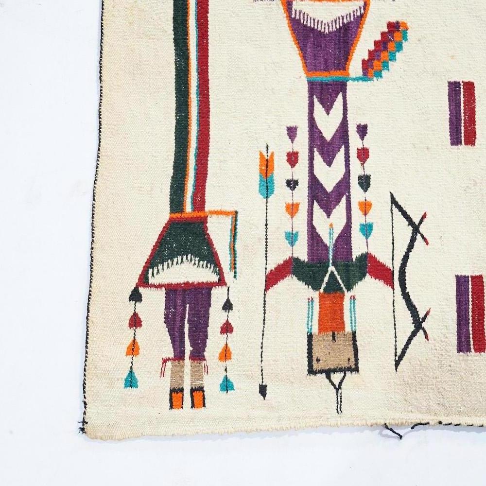 Antique Yei Navajo Rug Circa 1910 1