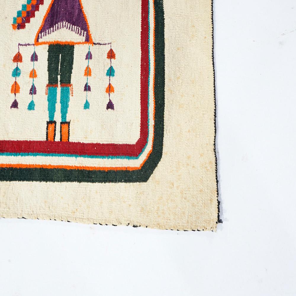 Antique Yei Navajo Rug Circa 1910 2