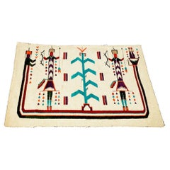 Antique Yei Navajo Rug Circa 1910