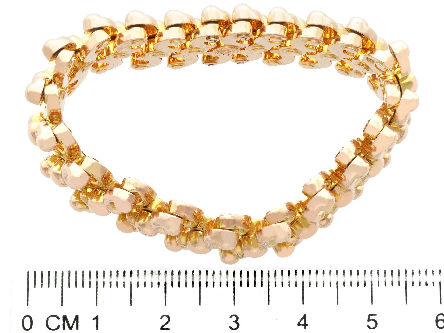 Antique Yellow and Rose Gold Expandable Bracelet For Sale 1