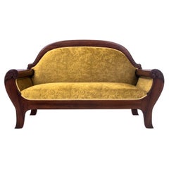 Antique Yellow Biedermeier Sofa, circa 1920, Renovated