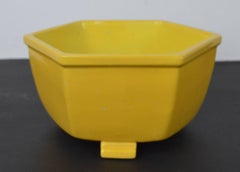 Antique Yellow Ceramic Bowl in Chinese Style