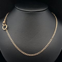 Antique Yellow Gold 13.5" Curb Link Pocket Watch Chain Necklace Dog Clip
