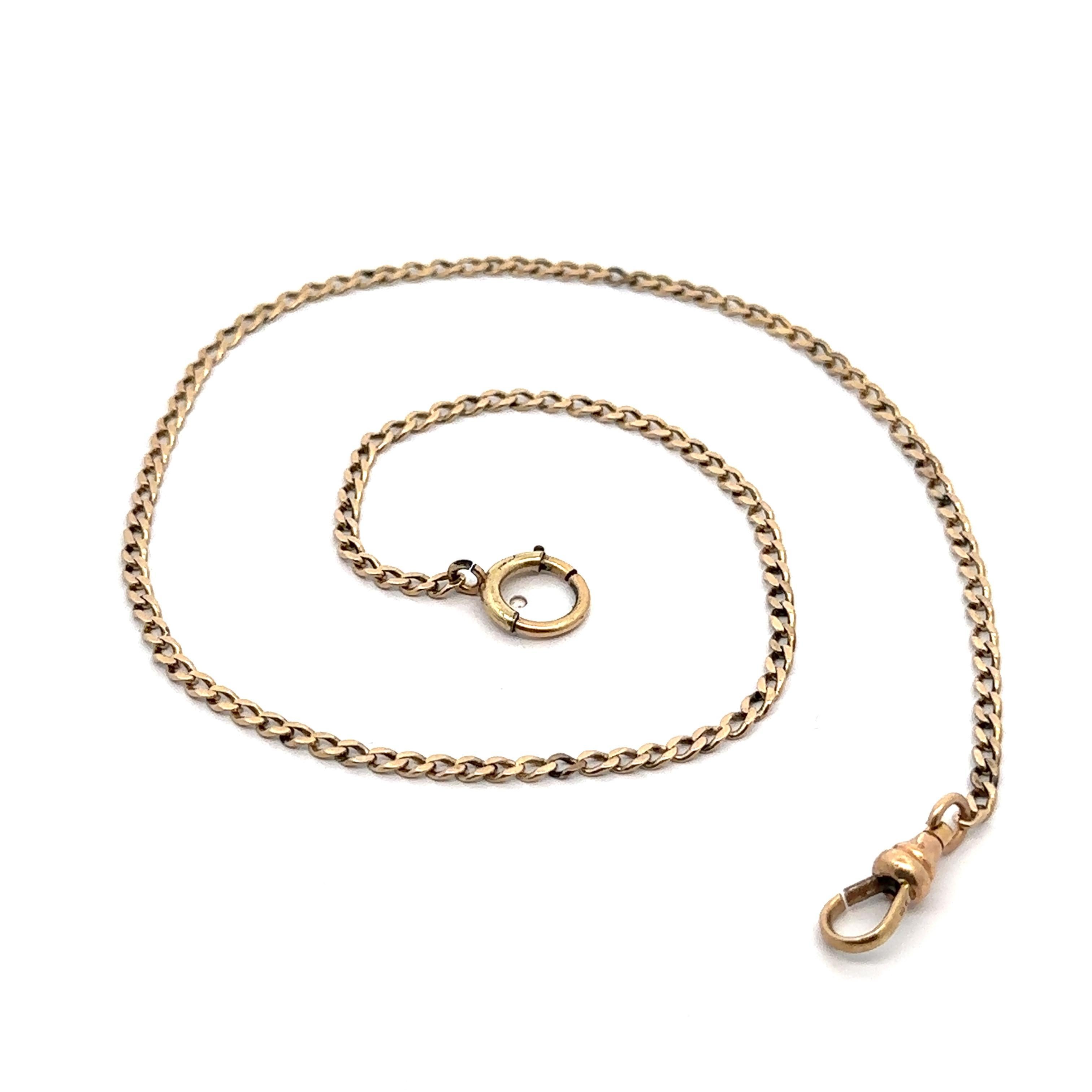Collana con orologio da tasca in oro giallo antico A Link da 13,5